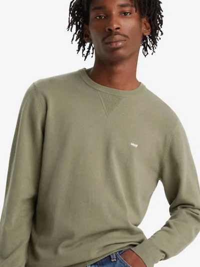 Levi's Lightweight Housemark Logo Jumper In Smokey Olive