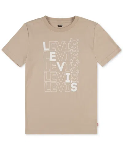 Levi's Kids' Little Boys Loud Logo Graphic T-shirt In Oxford Tan