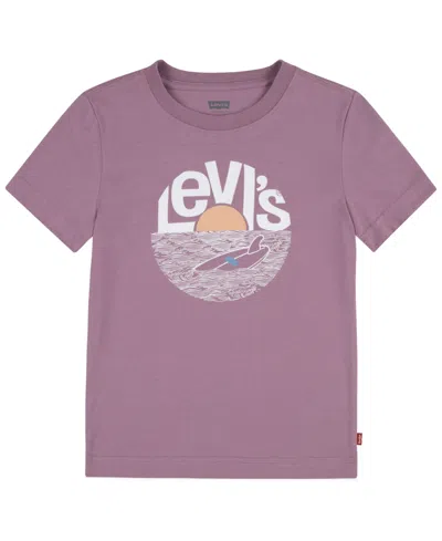 Levi's Kids' Little Boys Overboard Surfer T-shirt In Dusky Orchid