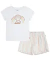 LEVI'S LITTLE KIDS SHELL T-SHIRT AND FRILLY SHORTS SET