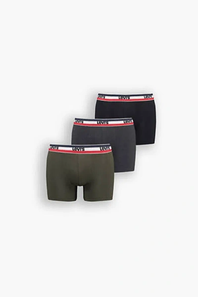 Levi's Logo Boxer Brief 3 Pack In Blue