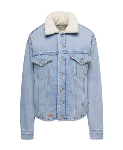 Levi's Logo Collage Denim Jacket In Blue