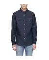 Levi's Logo Lapel Denim Coat In Black