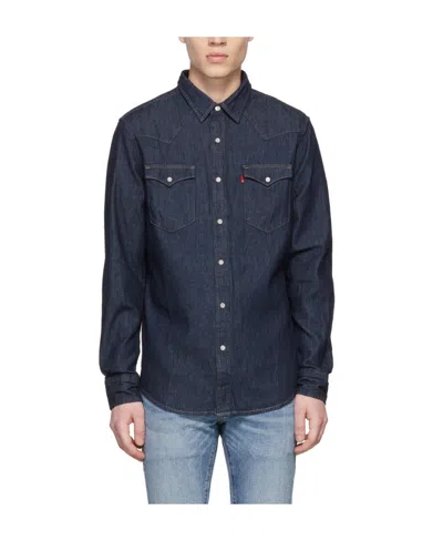 Levi's Logo Lapel Denim Coat In Black