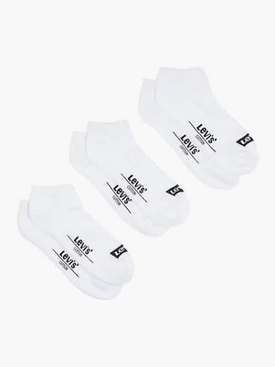 Levi's Logo Low Cut Socks (3 Pack) In White/black