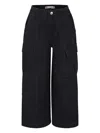 Levi's Wide Leg Black Jeans For Girl With Logo Patch In Grey