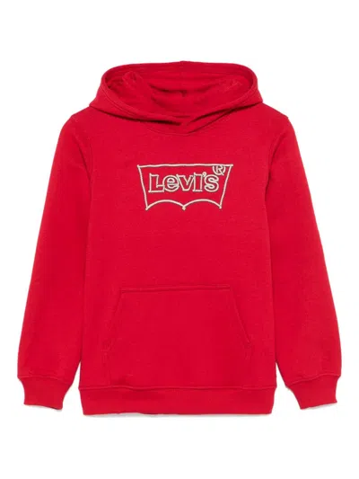 Levi's Kids' Logo-print Hoodie In Red