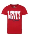 Levi's Red T-shirt For Boy With Logo In Red