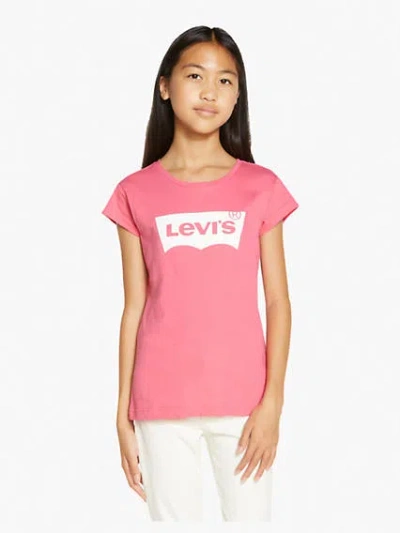 Levi's Logo T-shirt Big Girls S-xl M In Tea Tree Pink