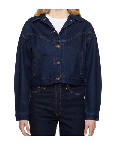 Levi's Long Sleeve Denim Jacket In Navy Blue