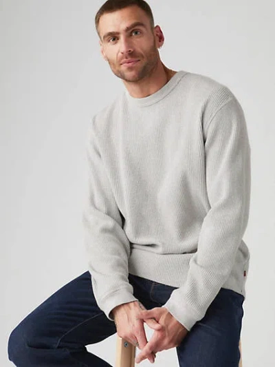 Levi's Long Sleeve Relaxed Thermal T-shirt In Light Mist Heather
