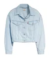 Levi's Womens Feeling Cheeky Trucker Original Patch-pocket Regular-fit Denim Jeans In Blue