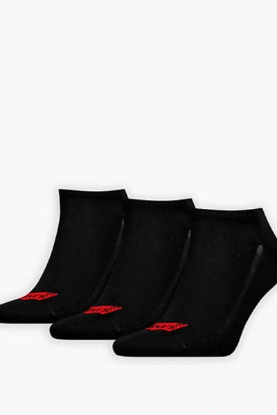 Levi's Low Cut Batwing Logo Recycled Cotton Socks 3 Pack In Black