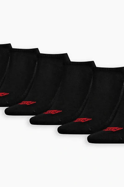 Levi's Low Cut Batwing Logo Socks 6 Pack In Black