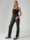 Levi's High Loose Straight Leg Jeans In Black In Crystal Dream