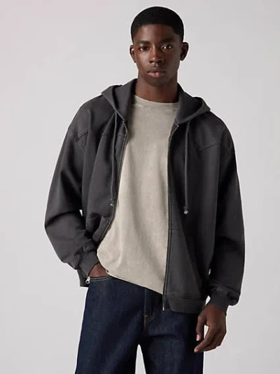 Levi's Lowell Western Full Zip Sweatshirt In Dark Phantom
