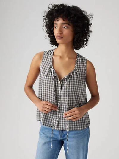 Levi's Luella Blouse In Milo Plaid Egret
