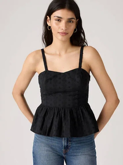 Levi's Lula Eyelet Peplum Tank Top In Anthracite Night