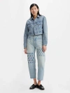 Levi's Made In Japan Short Type Iii Trucker Jacket In Blue Lattice