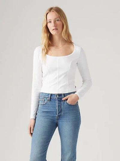 Levi's Mars Corset Long Sleeve T-shirt In White