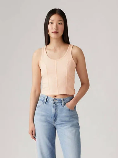 Levi's Mars Corset Tank Top In Pale Peach