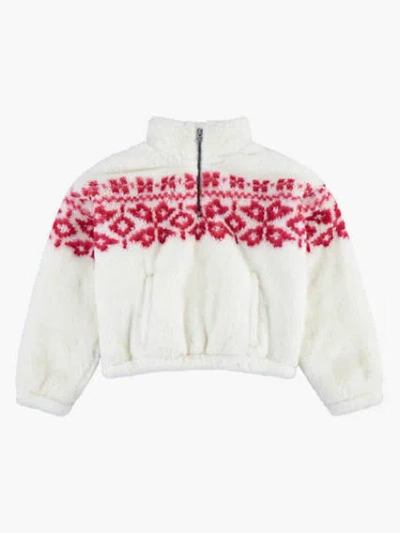 Levi's Meet And Greet Half Zip Pullover Big Girls 7-16 Sweater L In  Egret