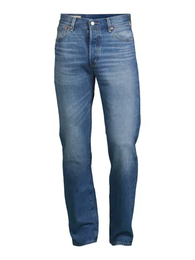Levi's Men's 501 Straight Fit 54 Medium Indigo Jeans In Blue