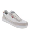 Levi's Mens Aden Genuine Suede And Canvas Lace Up Sneaker Shoe In White,natural