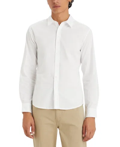 Levi's Men's Battery Housemark Stretch Slim-fit Shirt In Bright Whi