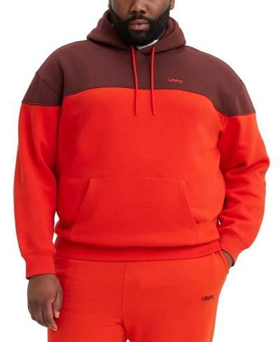 Levi's Men's Big And Tall Relaxed Graphic Pullover Hoodie In Valiant Poppy