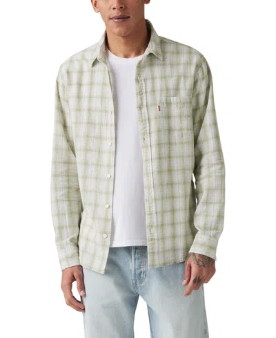 Levi's Men's Classic 1 Pocket Regular-fit Long Sleeve Shirt In Pld White