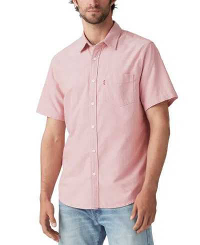 Levi's Men's Classic 1 Pocket Short Sleeve Regular Fit Shirt In Etruscan Red