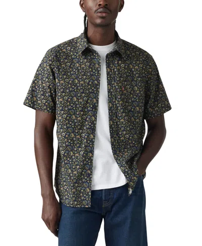 Levi's Men's Classic 1 Pocket Short Sleeve Regular Fit Shirt In Navy Blazer