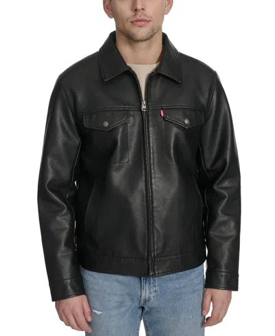 Levi's Men's Classic-fit Faux-leather Jacket In Black