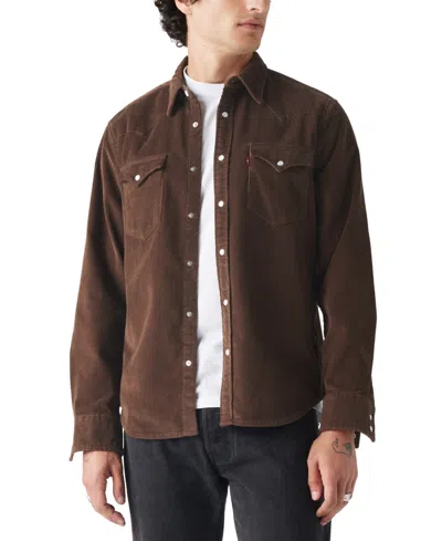 Levi's Classic Standard Fit Western Shirt Chambray In Brown
