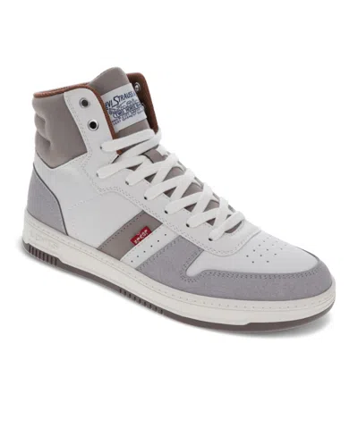 Levi's Men's Drive High-top Lace Up Sneakers In Winter White,cappuccino,mocha