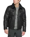 Levi's Men's Faux-shearling Full-zip Trucker Jacket In Black