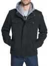 Levi's Men's Big & Tall Sherpa Lined Two Pocket Hooded Trucker Jacket In Black