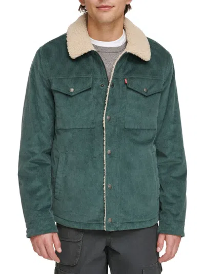 LEVI'S MEN'S FAUX SHEARLING LINED CORDUROY TRUCKER JACKET