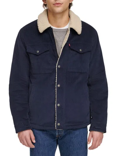 LEVI'S MEN'S FAUX SHEARLING LINED CORDUROY TRUCKER JACKET