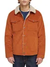 Levi's Men's Faux Shearling Lined Corduroy Trucker Jacket In Orange