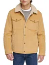 Levi's Corduroy High Pile Fleece Lined Trucker Shacket In Sand