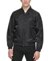 Levi's Men's Flight Full-zip Satin Bomber Jacket In Black
