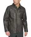 Levi's Men's Full-zip Faux-leather Western Shirt Jacket In Black