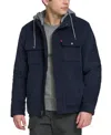 Levi's Men's Hooded Corduroy Zip Jacket In Navy