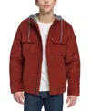 Levi's Men's Hooded Corduroy Zip Jacket In Rust
