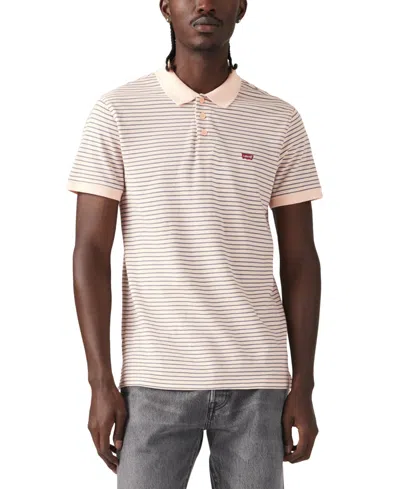 Levi's Men's Housemark Regular Fit Short Sleeve Polo Shirt In Stripe Dogwood