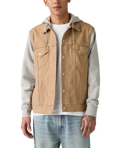 Levi's Men's Hybrid Hoodie Non-stretch Denim Trucker Jacket