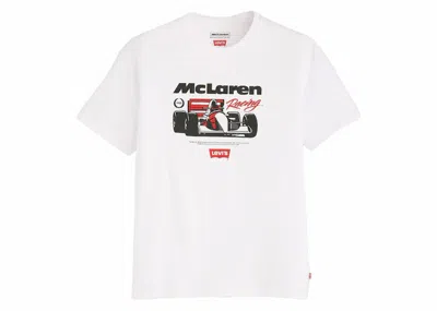 Pre-owned Levi's Men's Levis X Mclaren Racing Heritage Tee Shirt In White