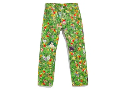Pre-owned Levi's Men's Levis X Pokémon 551z Authentic Straight Jeans In Garden